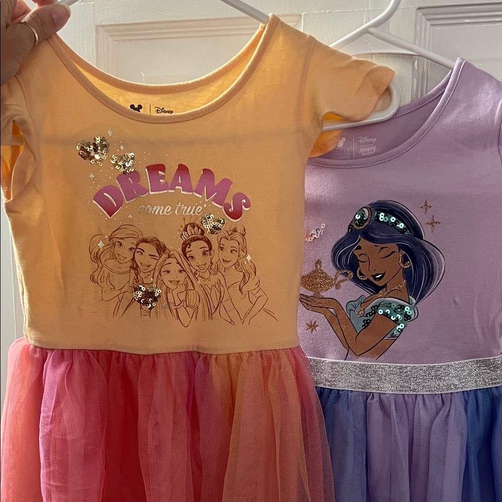Two Disney Peach and Lavender Princess Dresses